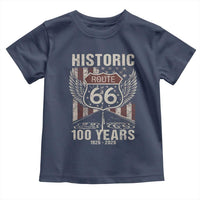 Historic Route Highway 66 100 Years Anniversary Toddler T Shirt Highway Road Sign Wings Vintage American Flag