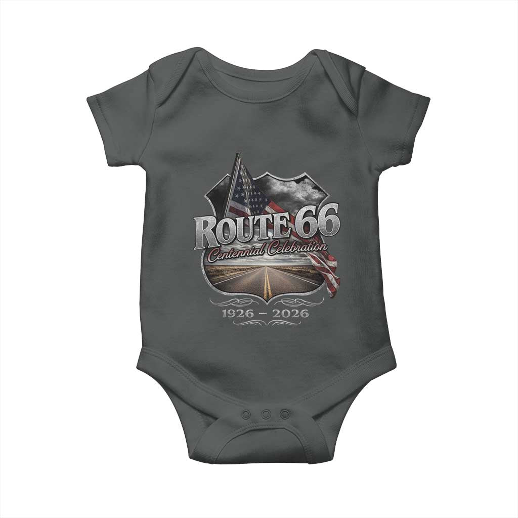 US Route Highway 66 Centennial Celebration Baby Onesie 100 Years Of The Mother Road Vintage American Flag