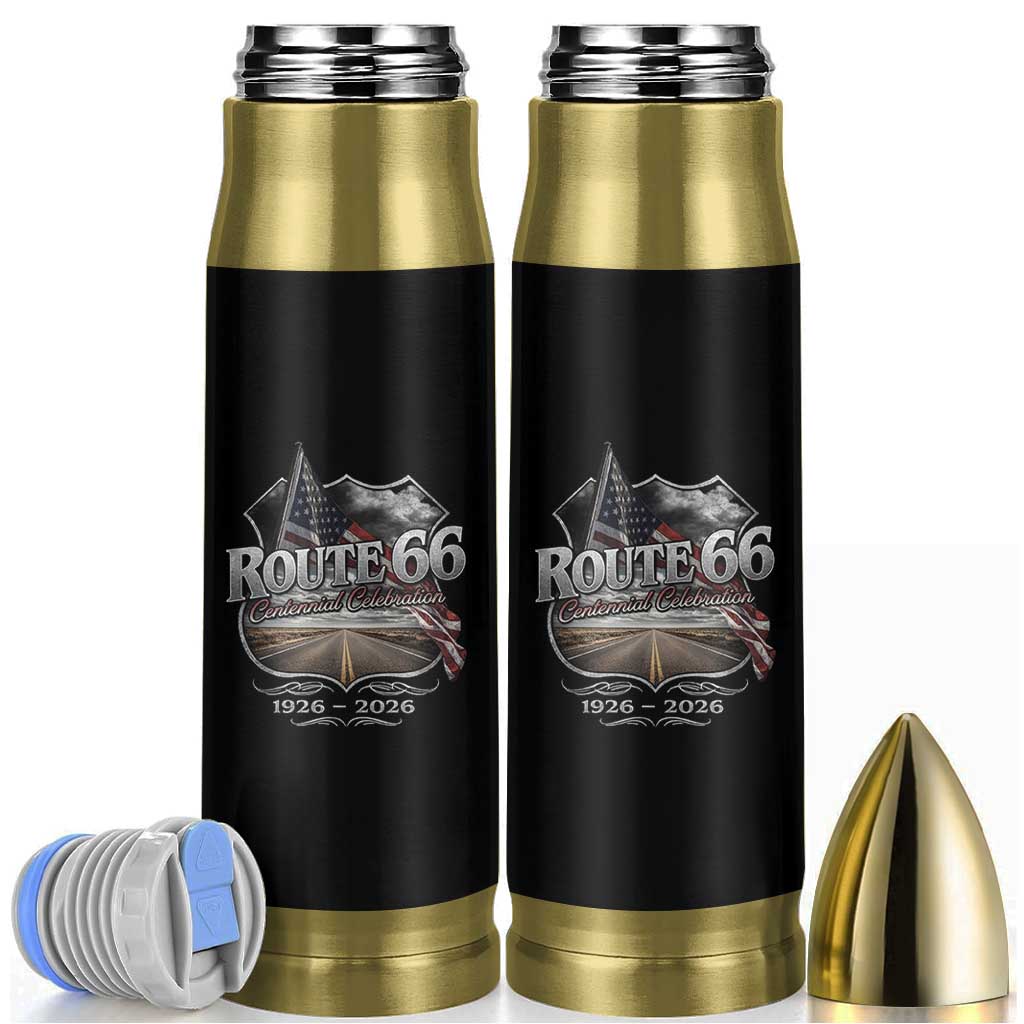US Route Highway 66 Centennial Celebration Bullet Tumbler 100 Years Of The Mother Road Vintage American Flag