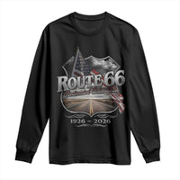 US Route Highway 66 Centennial Celebration Long Sleeve Shirt 100 Years Of The Mother Road Vintage American Flag