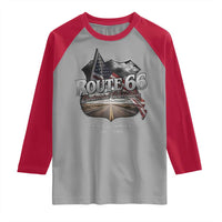 US Route Highway 66 Centennial Celebration Raglan Shirt 100 Years Of The Mother Road Vintage American Flag