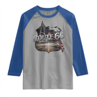 US Route Highway 66 Centennial Celebration Raglan Shirt 100 Years Of The Mother Road Vintage American Flag