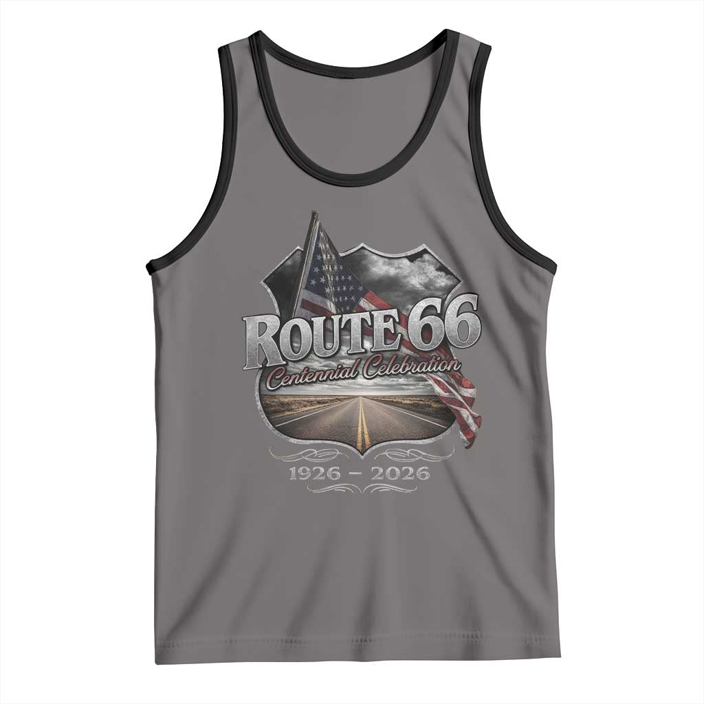 US Route Highway 66 Centennial Celebration Tank Top 100 Years Of The Mother Road Vintage American Flag