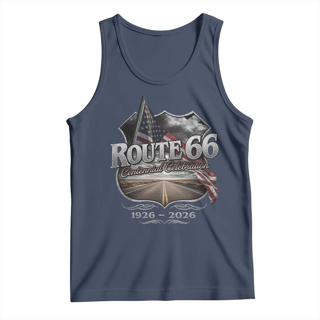 US Route Highway 66 Centennial Celebration Tank Top 100 Years Of The Mother Road Vintage American Flag
