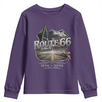 US Route Highway 66 Centennial Celebration Youth Sweatshirt 100 Years Of The Mother Road Vintage American Flag