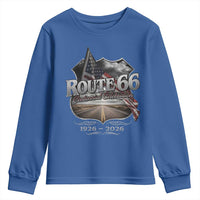 US Route Highway 66 Centennial Celebration Youth Sweatshirt 100 Years Of The Mother Road Vintage American Flag