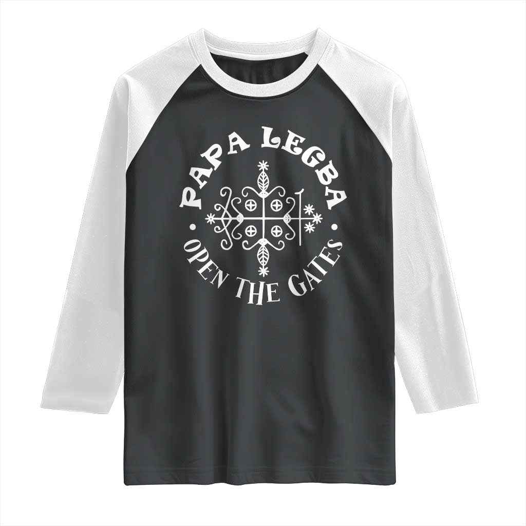 Papa Legba Raglan Shirt Open The Gates Louisiana Voodoo Loa Veve