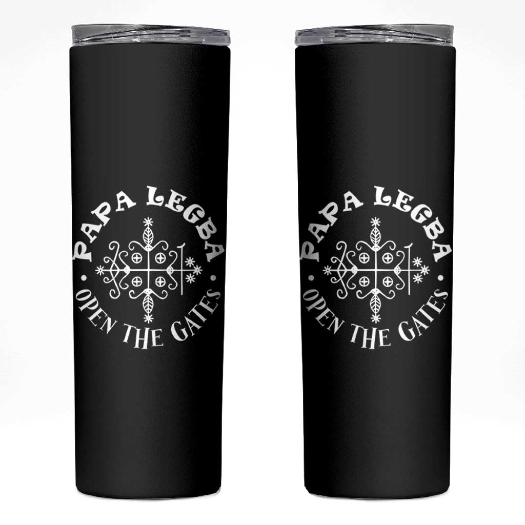 Papa Legba Skinny Tumbler Open The Gates Louisiana Voodoo Loa Veve