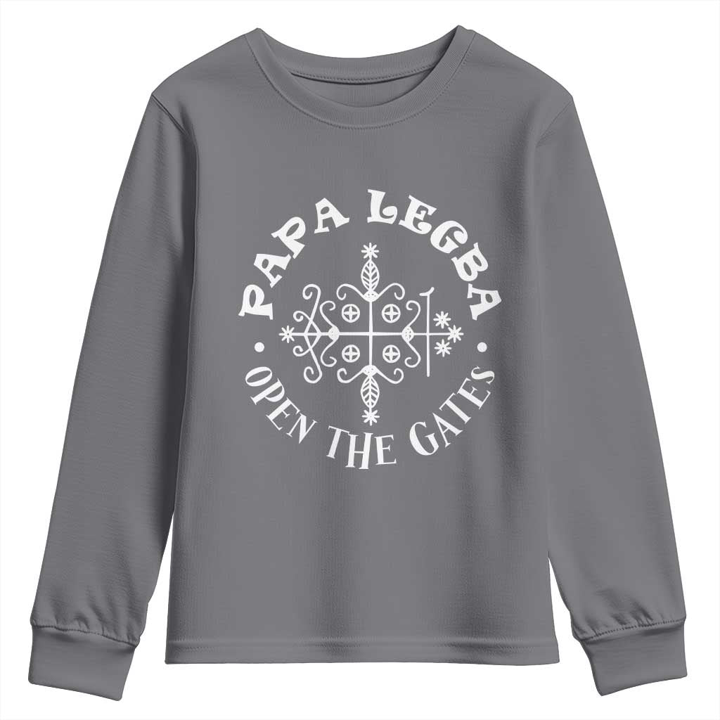 Papa Legba Youth Sweatshirt Open The Gates Louisiana Voodoo Loa Veve