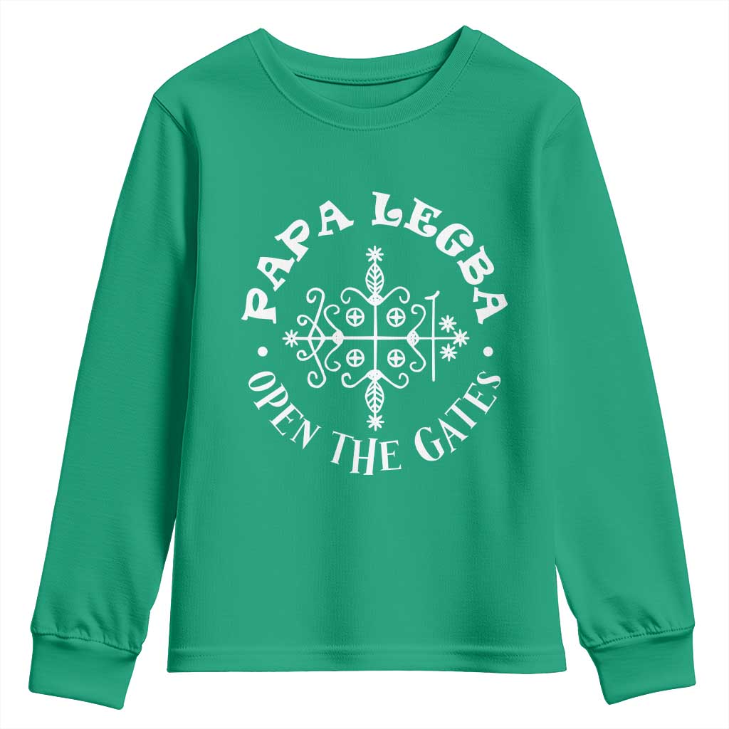Papa Legba Youth Sweatshirt Open The Gates Louisiana Voodoo Loa Veve