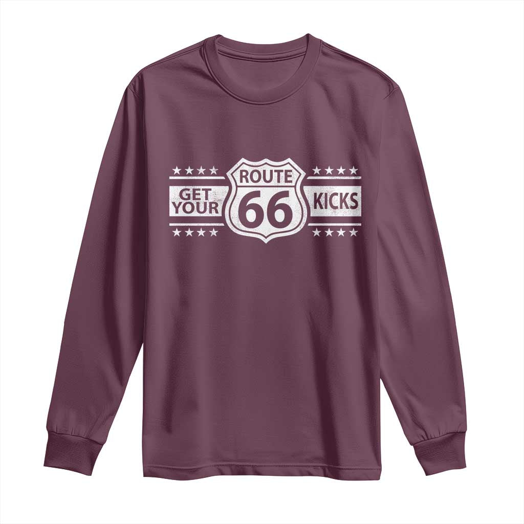 Route Highway 66 Long Sleeve Shirt Get Your Kicks American Road Trip