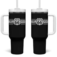 Route Highway 66 Tumbler With Handle Get Your Kicks American Road Trip