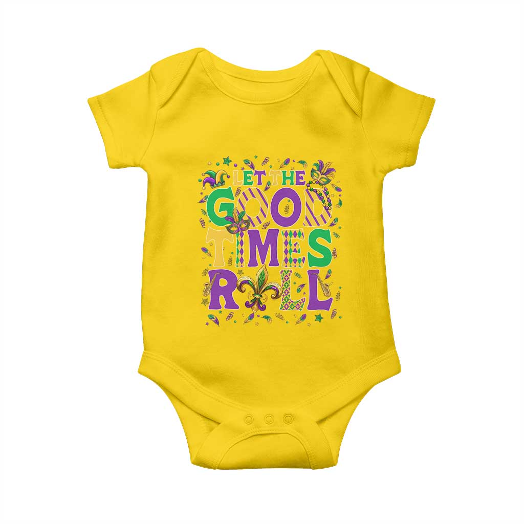 Mardi Gras Let The Good Times Roll Baby Onesie Funny Carnival