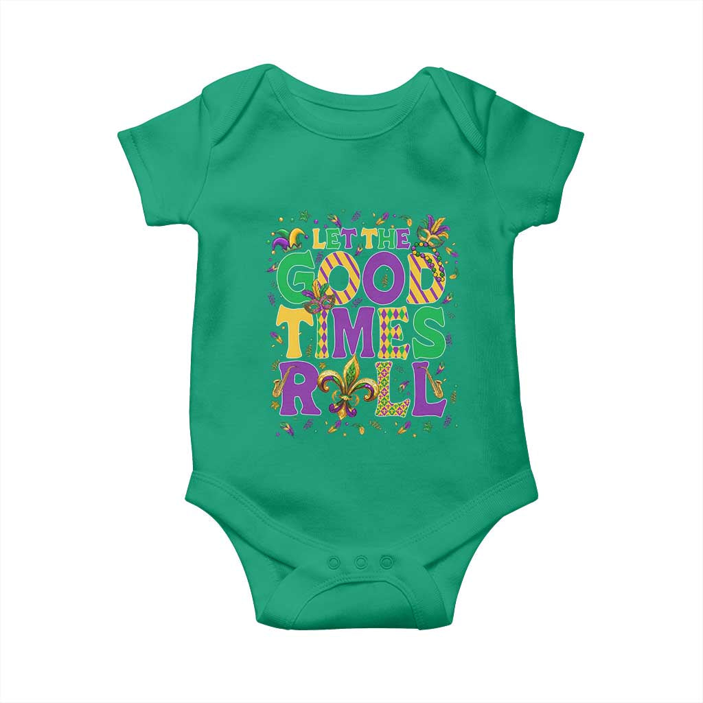 Mardi Gras Let The Good Times Roll Baby Onesie Funny Carnival