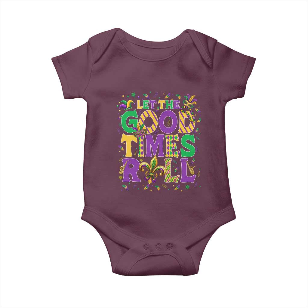 Mardi Gras Let The Good Times Roll Baby Onesie Funny Carnival