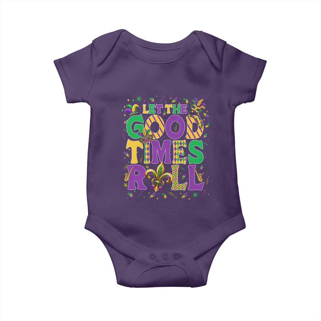 Mardi Gras Let The Good Times Roll Baby Onesie Funny Carnival