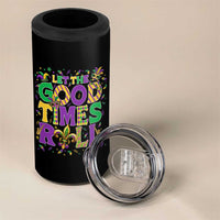 Mardi Gras Let The Good Times Roll 4 in 1 Can Cooler Tumbler Funny Carnival