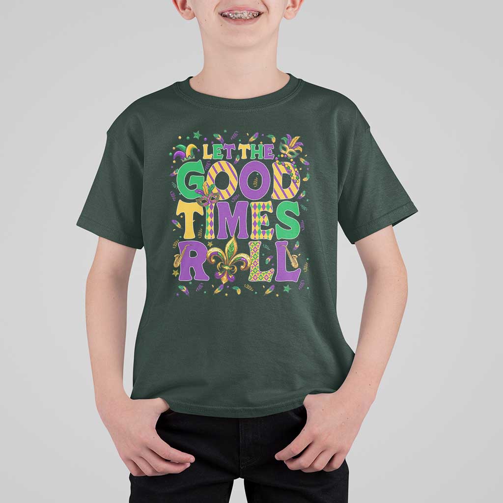 Mardi Gras Let The Good Times Roll T Shirt For Kid Funny Carnival