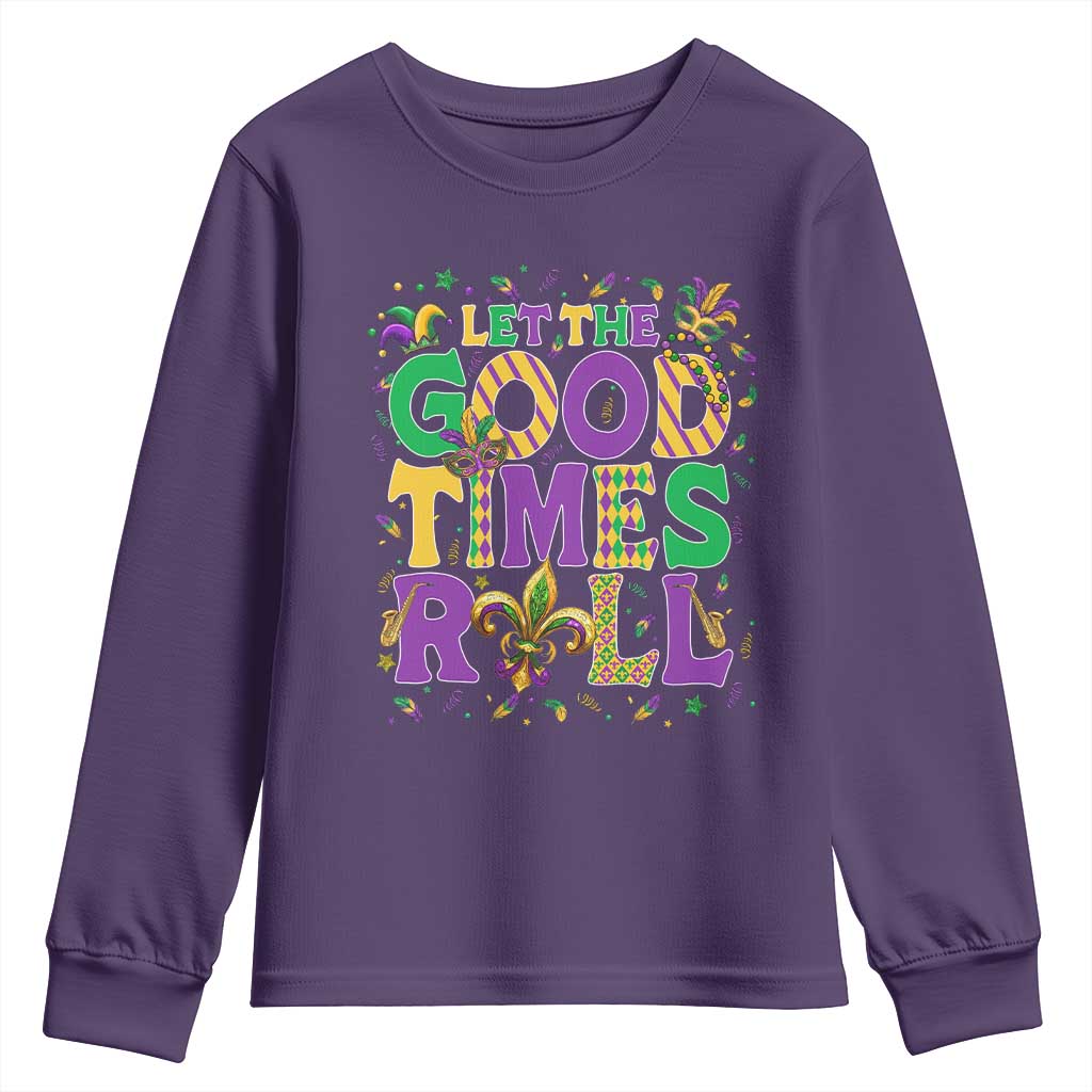Mardi Gras Let The Good Times Roll Youth Sweatshirt Funny Carnival