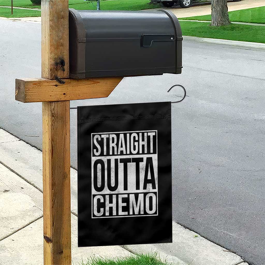 Straight Outta Chemo Garden Flag Funny Battle Cancer Gift