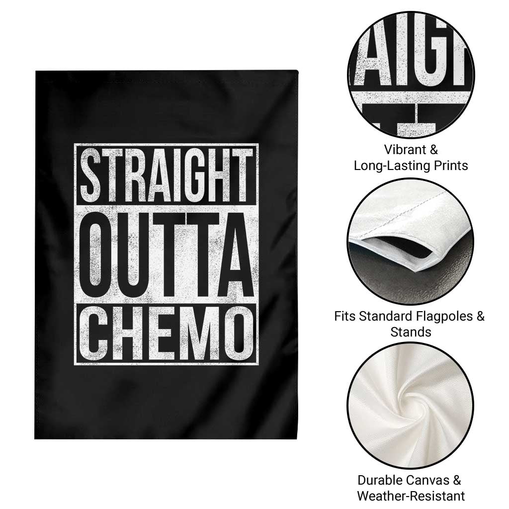Straight Outta Chemo Garden Flag Funny Battle Cancer Gift