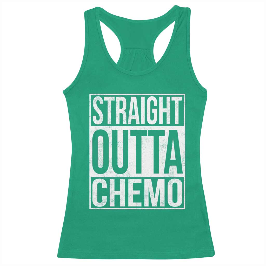 Straight Outta Chemo Racerback Tank Top Funny Battle Cancer Gift