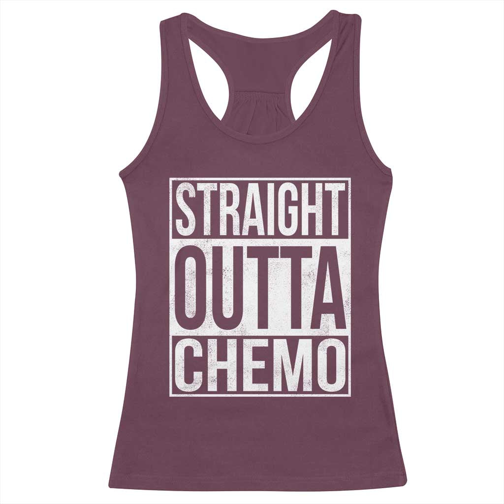 Straight Outta Chemo Racerback Tank Top Funny Battle Cancer Gift