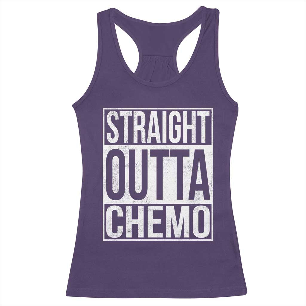 Straight Outta Chemo Racerback Tank Top Funny Battle Cancer Gift