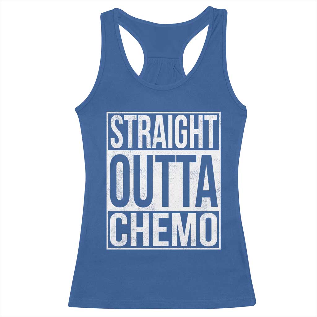 Straight Outta Chemo Racerback Tank Top Funny Battle Cancer Gift