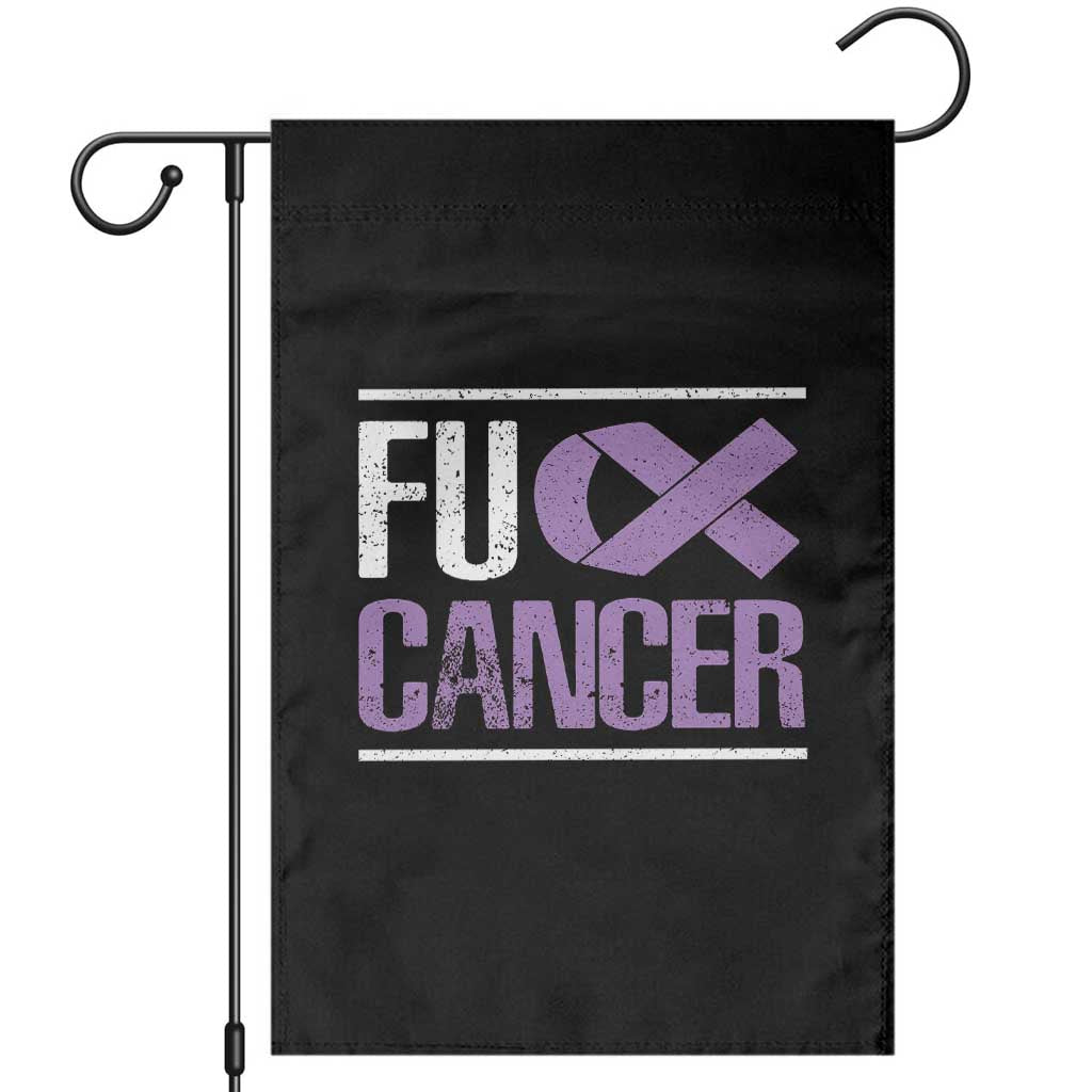 Fuck Cancer Garden Flag Funny National Cancer Prevention Month Lavender Ribbon