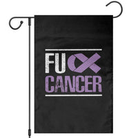 Fuck Cancer Garden Flag Funny National Cancer Prevention Month Lavender Ribbon