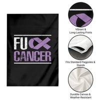 Fuck Cancer Garden Flag Funny National Cancer Prevention Month Lavender Ribbon