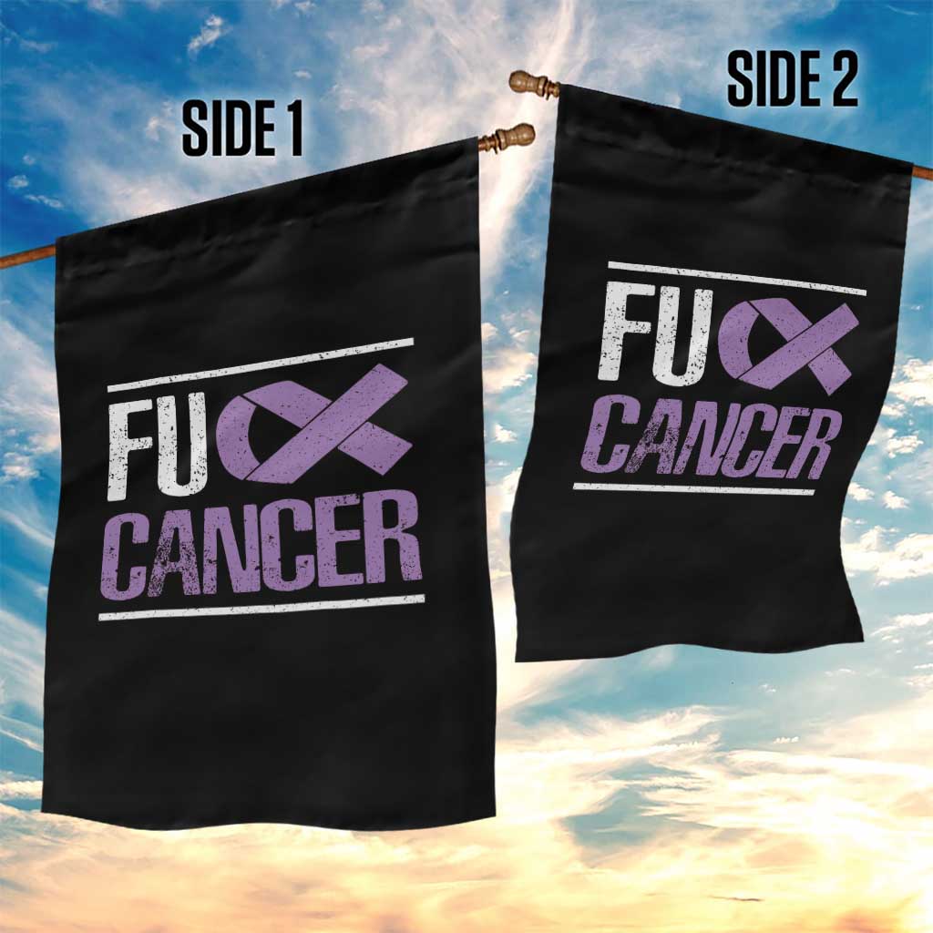 Fuck Cancer Garden Flag Funny National Cancer Prevention Month Lavender Ribbon
