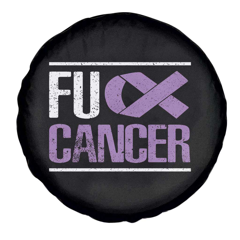 Fuck Cancer Spare Tire Cover Funny National Cancer Prevention Month Lavender Ribbon