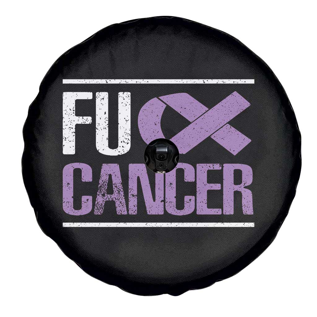 Fuck Cancer Spare Tire Cover Funny National Cancer Prevention Month Lavender Ribbon