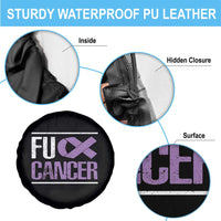 Fuck Cancer Spare Tire Cover Funny National Cancer Prevention Month Lavender Ribbon