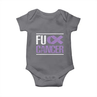 Fuck Cancer Baby Onesie Funny National Cancer Prevention Month Lavender Ribbon