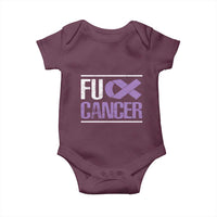 Fuck Cancer Baby Onesie Funny National Cancer Prevention Month Lavender Ribbon