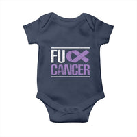 Fuck Cancer Baby Onesie Funny National Cancer Prevention Month Lavender Ribbon
