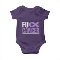 Fuck Cancer Baby Onesie Funny National Cancer Prevention Month Lavender Ribbon