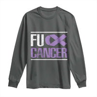 Fuck Cancer Long Sleeve Shirt Funny National Cancer Prevention Month Lavender Ribbon
