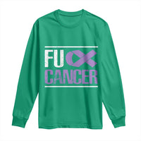 Fuck Cancer Long Sleeve Shirt Funny National Cancer Prevention Month Lavender Ribbon