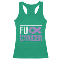 Fuck Cancer Racerback Tank Top Funny National Cancer Prevention Month Lavender Ribbon