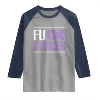Fuck Cancer Raglan Shirt Funny National Cancer Prevention Month Lavender Ribbon