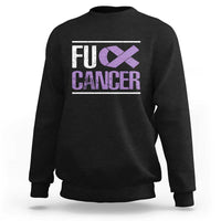 Fuck Cancer Sweatshirt Funny National Cancer Prevention Month Lavender Ribbon