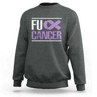 Fuck Cancer Sweatshirt Funny National Cancer Prevention Month Lavender Ribbon