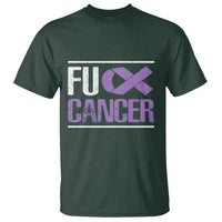Fuck Cancer T Shirt Funny National Cancer Prevention Month Lavender Ribbon