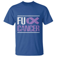 Fuck Cancer T Shirt Funny National Cancer Prevention Month Lavender Ribbon