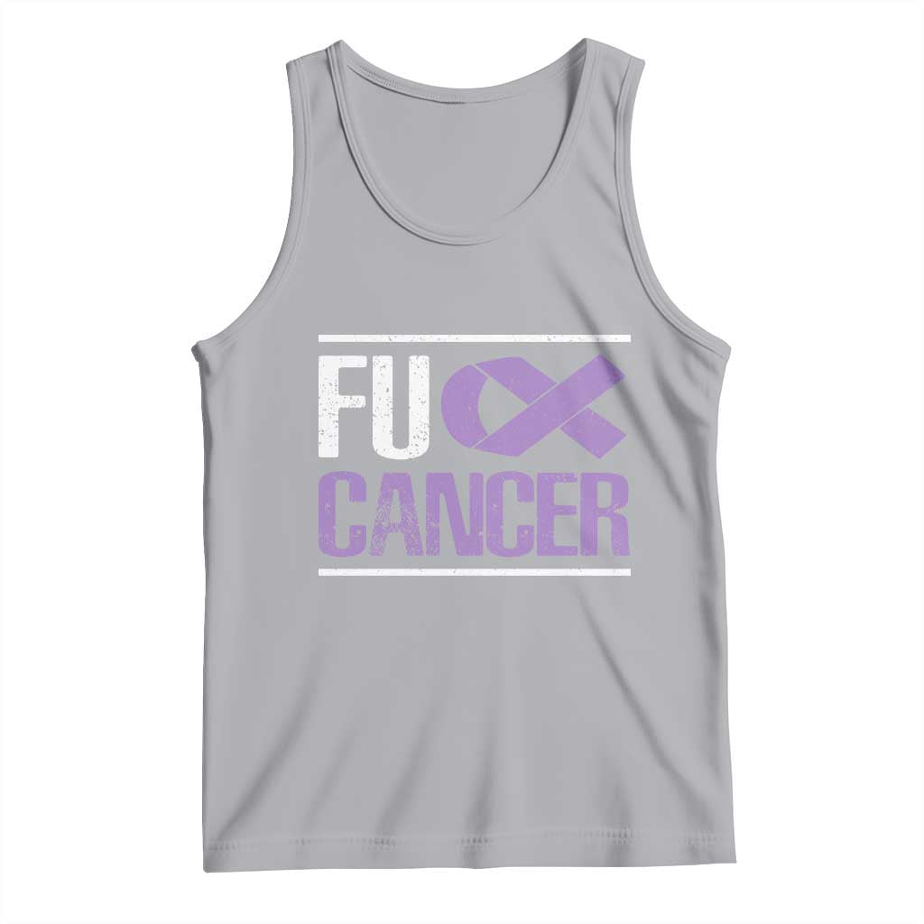 Fuck Cancer Tank Top Funny National Cancer Prevention Month Lavender Ribbon