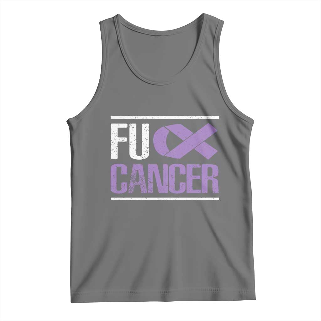 Fuck Cancer Tank Top Funny National Cancer Prevention Month Lavender Ribbon